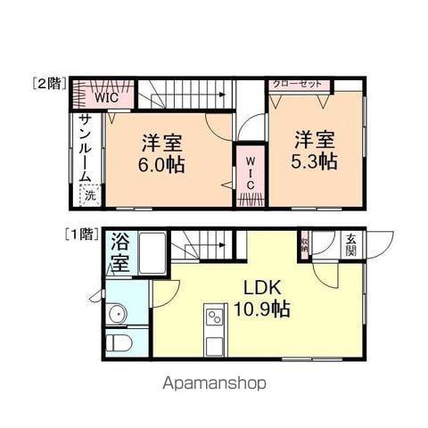 カサーレ中太閤山Ⅱ(2LDK/1階)の間取り写真