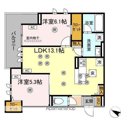 GRANDVALLEY 博多(2LDK/1階)の間取り写真