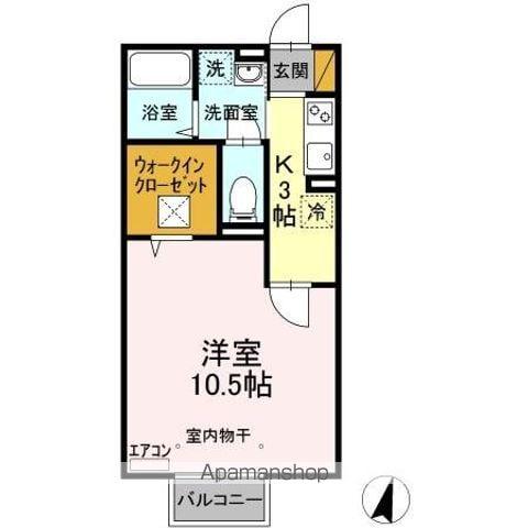 プランドール(1K/1階)の間取り写真