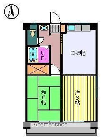 ライラック朝生田(2DK/2階)の間取り写真