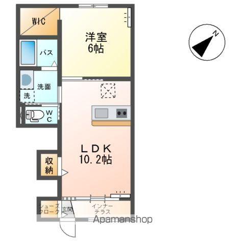 リヴェール(1LDK/1階)の間取り写真