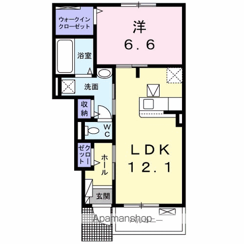 メゾンブローテ I(1LDK/1階)の間取り写真