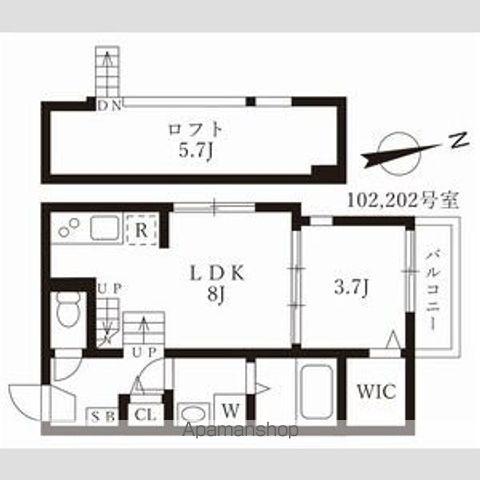 ハーモニーテラス七番町(1LDK/2階)の間取り写真