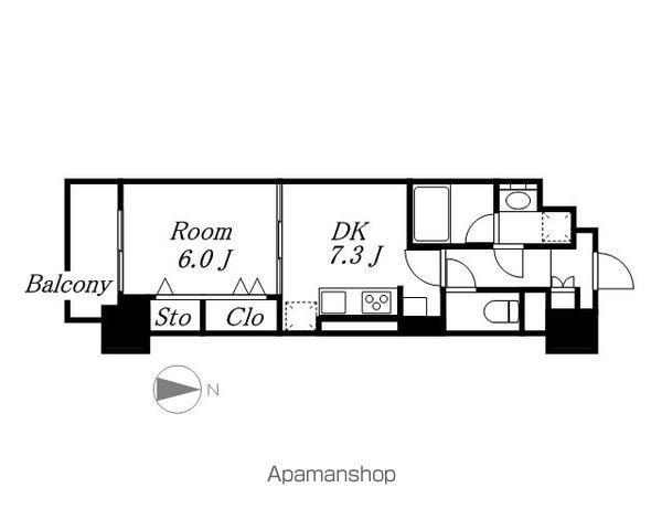 アロームドゥジョア(1DK/8階)の間取り写真