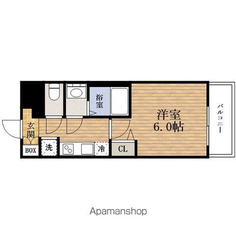 PRESSANCE緑橋ソレアス(1K/6階)の間取り写真