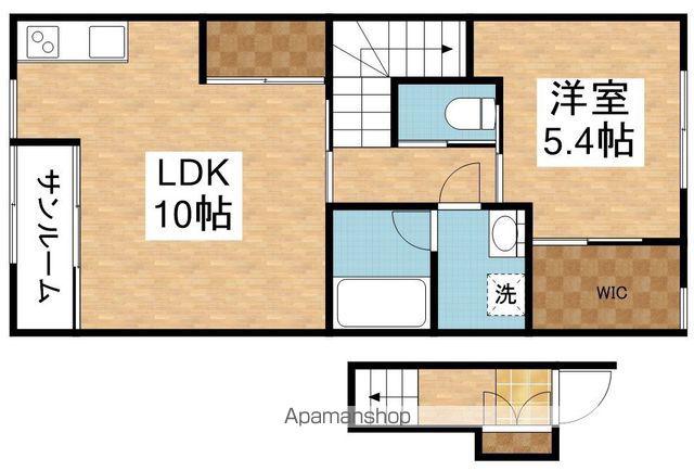 LA・LUNAⅠ(1LDK/2階)の間取り写真