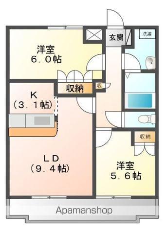 パインツリー つくば(2LDK/2階)の間取り写真