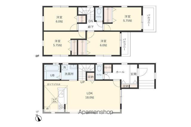 千葉都市モノレール 千城台駅 徒歩8分 2階建 築1年(4LDK)の間取り写真