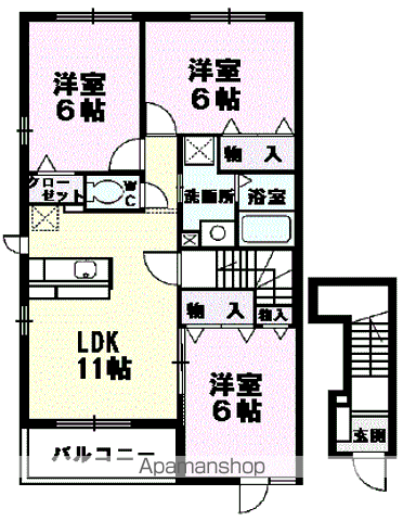 サンリット(3LDK/2階)の間取り写真