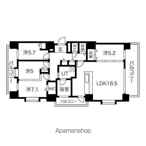 クリーンリバーフィネス知事公館(4LDK/3階)の間取り写真