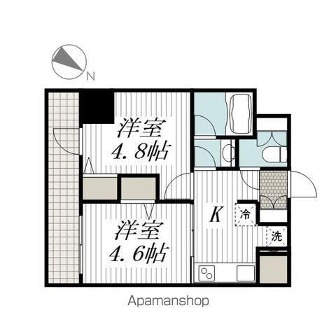 リヴシティ横濱関内弐番館(2K/4階)の間取り写真
