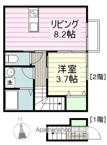 リヴィエールⅡ(1LDK/2階)の間取り写真