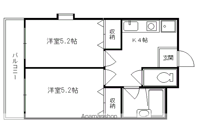 アブレスト四条大宮(2K/5階)の間取り写真
