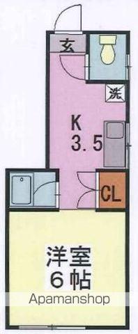 アクアハウス(1K/1階)の間取り写真