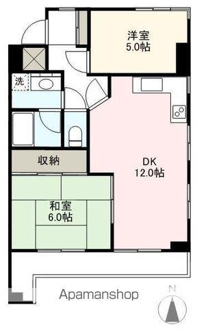 ベルエミナンス桜町マンション(2LDK/7階)の間取り写真