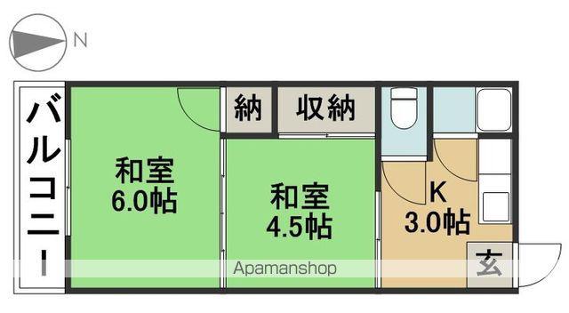 白菊荘(2K/2階)の間取り写真