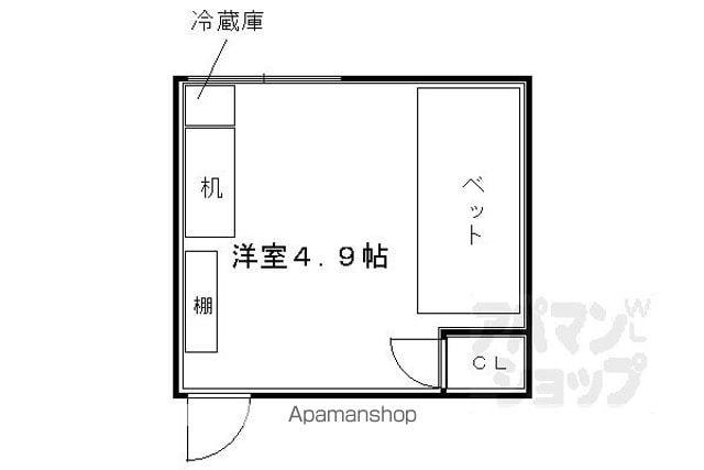 若竹荘(ワンルーム/3階)の間取り写真