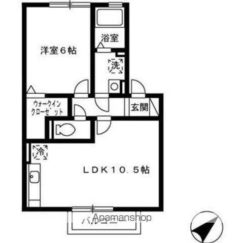 スターパレス下松 ペガサス館(1LDK/2階)の間取り写真