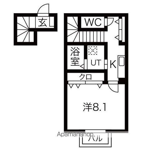 G-ROOM8TH(1K/2階)の間取り写真
