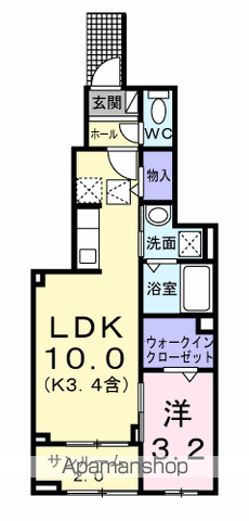 ル・ソレイユ(1LDK/1階)の間取り写真
