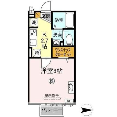 ルミエールⅠ(1K/2階)の間取り写真