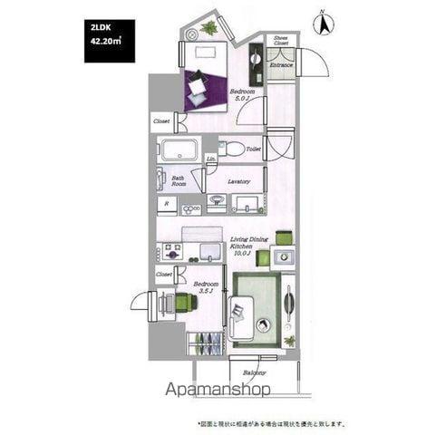 LASANTE 上野(2LDK/11階)の間取り写真