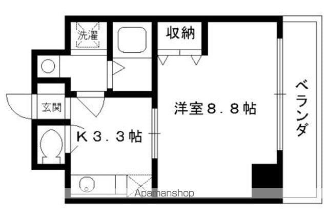 グランフォート伏見(1K/2階)の間取り写真
