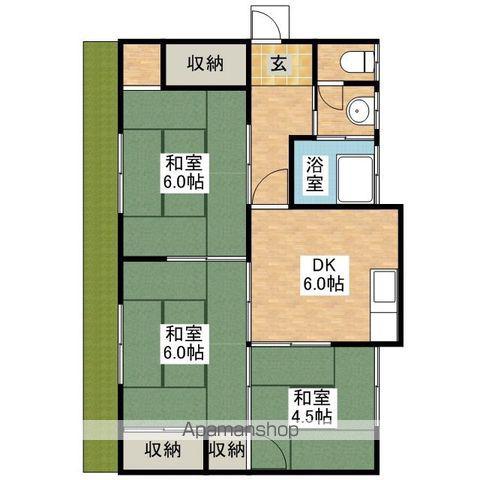 篠栗線 柚須駅 徒歩6分 1階建 築44年(3DK)の間取り写真