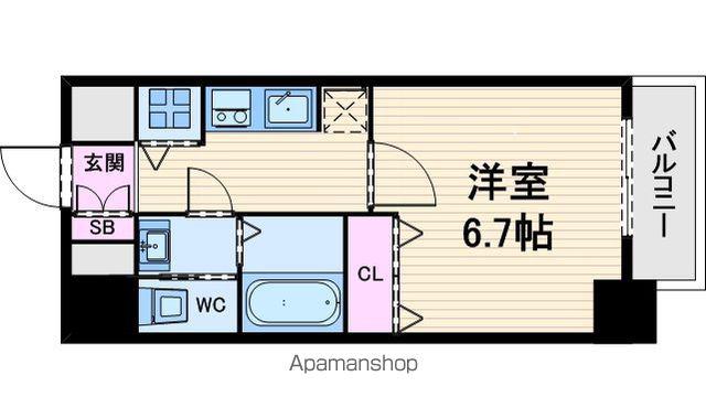 エスライズ東本町(1K/12階)の間取り写真