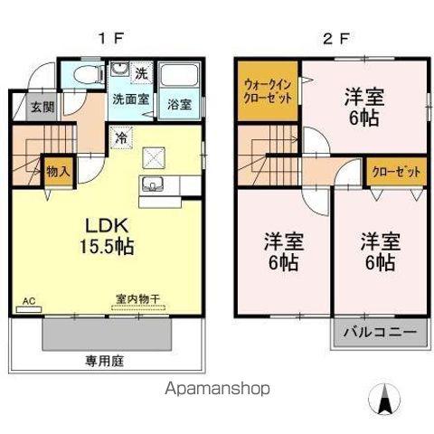 ローズコート D棟(3LDK)の間取り写真
