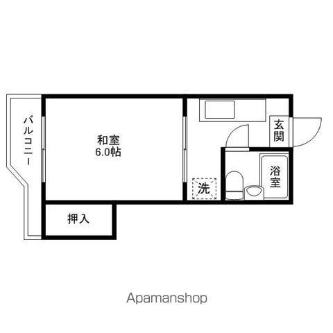 オクトー玉川(1DK/4階)の間取り写真