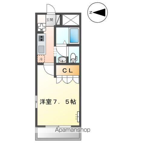 アート・ヒルズ(1K/1階)の間取り写真