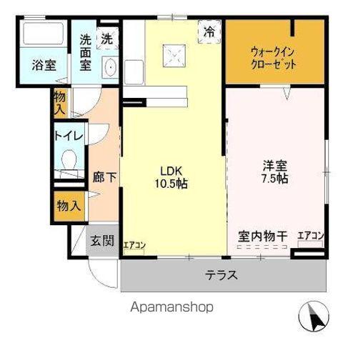 クレストB(1LDK/1階)の間取り写真