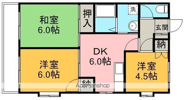 コリーヌカンダ(3DK/1階)の間取り写真