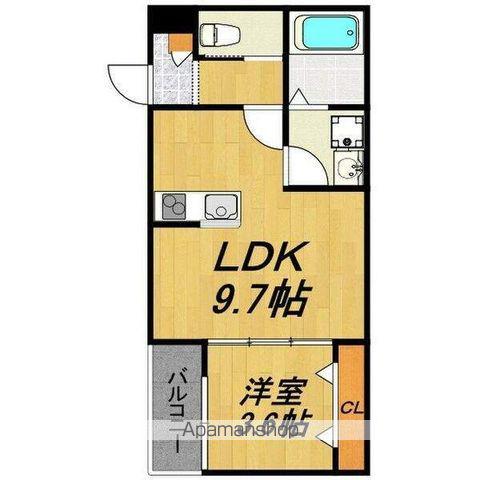 LECOCON岩倉(1LDK/3階)の間取り写真