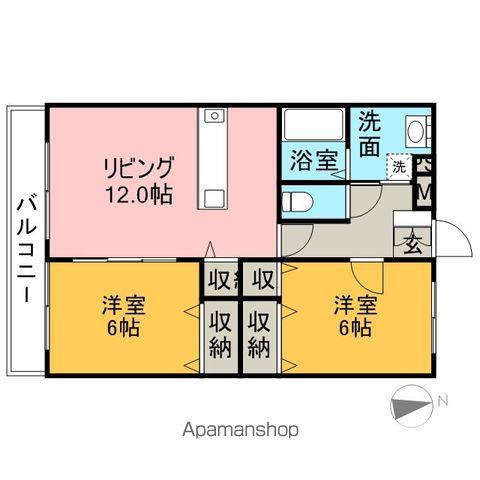 エスポワールⅢ番館(2LDK/1階)の間取り写真