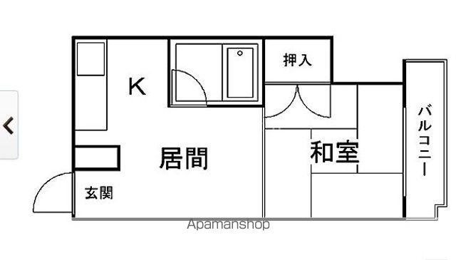 長内マンション(1DK/4階)の間取り写真