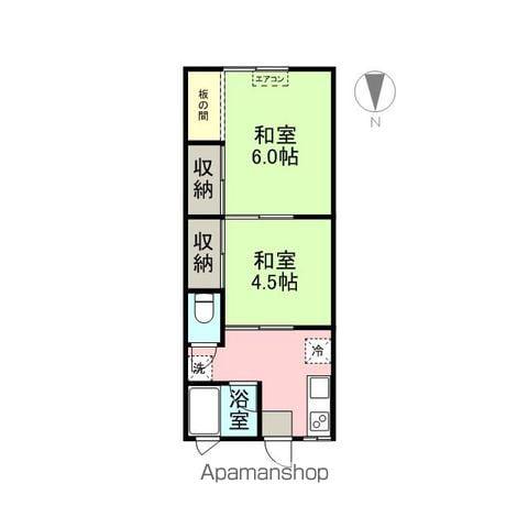 コーポエルフィン(2K/1階)の間取り写真