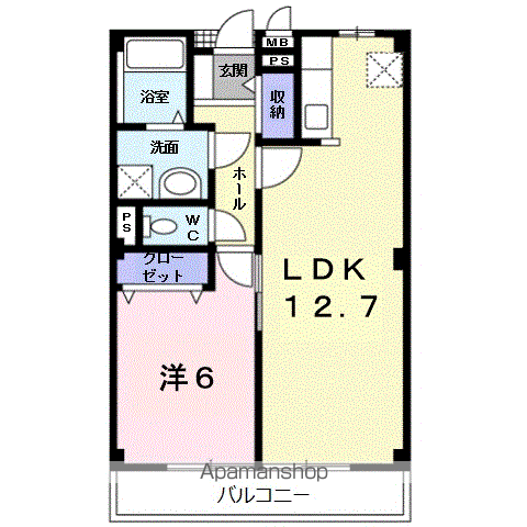 レーベンバンブーⅢ(1LDK/2階)の間取り写真