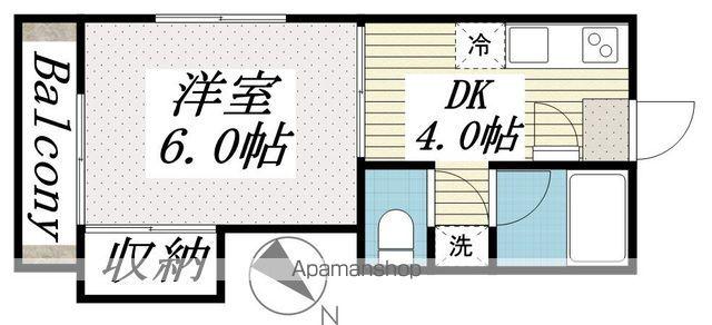 ジュネパレス我孫子第02(1K/1階)の間取り写真