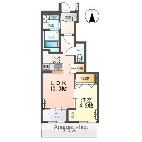 ライブコア佐野(1LDK/1階)の間取り写真