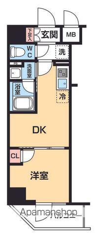 ハーモニーレジデンス大塚山手インサイド(1DK/2階)の間取り写真