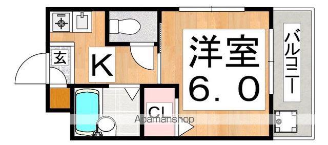 ラビッツコート北田辺(1K/4階)の間取り写真