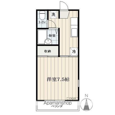ファミーユ北條(1K/1階)の間取り写真
