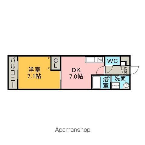 アンプルールリーブルSENⅡ(1DK/2階)の間取り写真