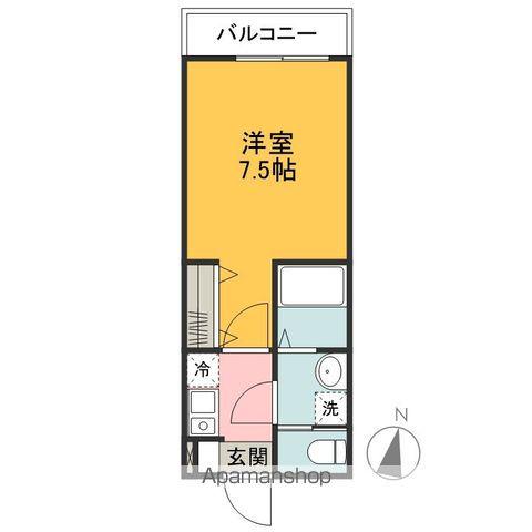 MELDIA入間市Ⅲ(1K/1階)の間取り写真
