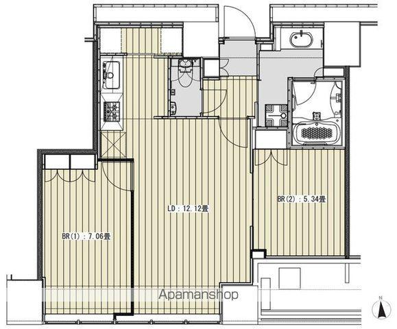WHITETOWERHAMAMATSUCHO(2LDK/18階)の間取り写真