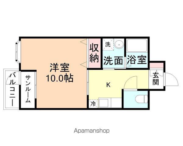 ルイーネ東黒牧(1DK/3階)の間取り写真