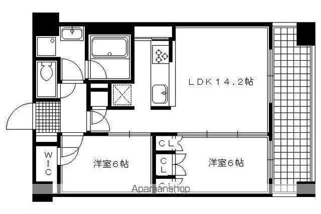 ネバーランド室町通 菊水鉾町ROMAN(2LDK/5階)の間取り写真