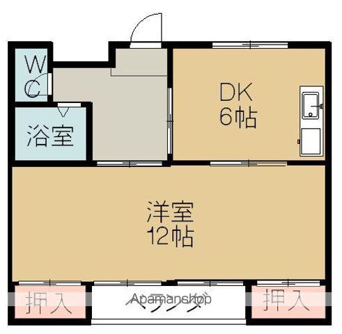 フジワラマンション(1DK/3階)の間取り写真